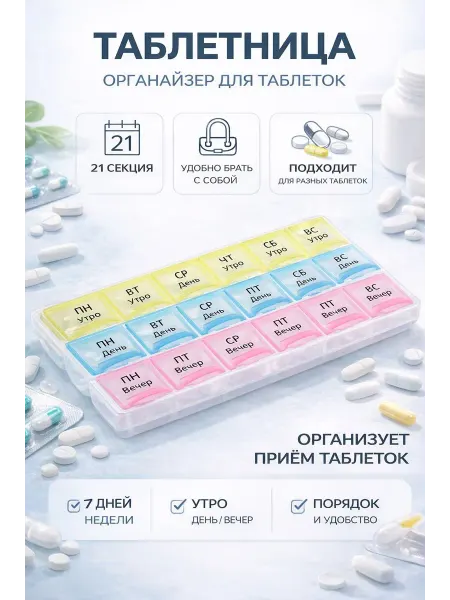 ONLITOP Таблетница на неделю 3 приема