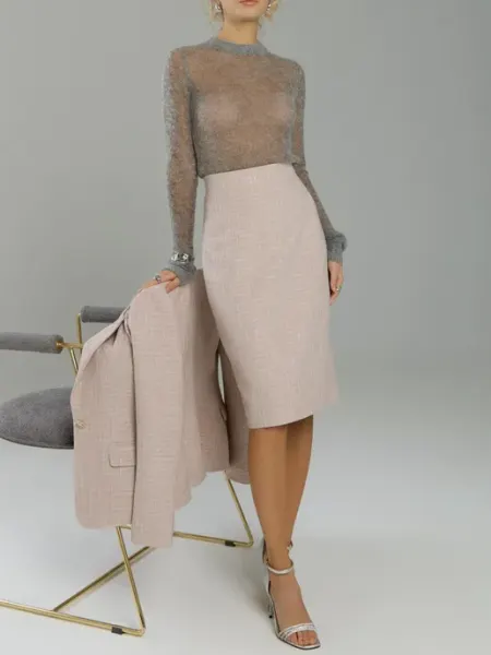WARM TO WEAR Юбка карандаш твидовая