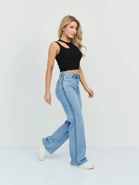 Denim Delux Джинсы прямые широкие от бедра