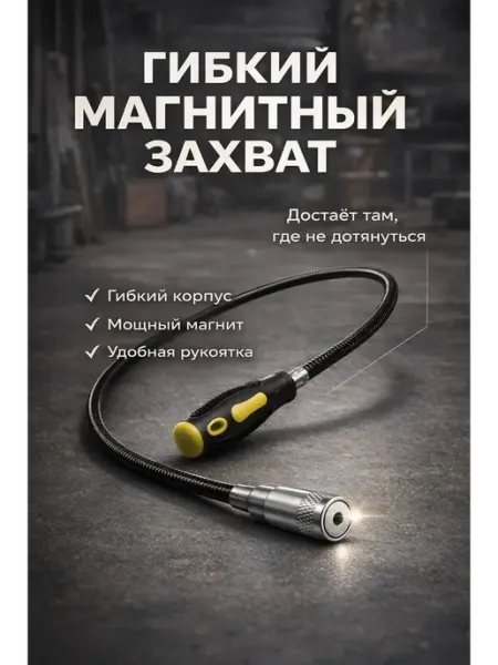 РИККА Гибкий магнитный захват 58 см для труднодоступных мест