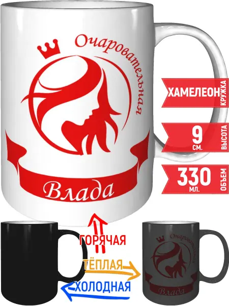 Grand cadeaux Кружка очаровательная Влада - хамелеон