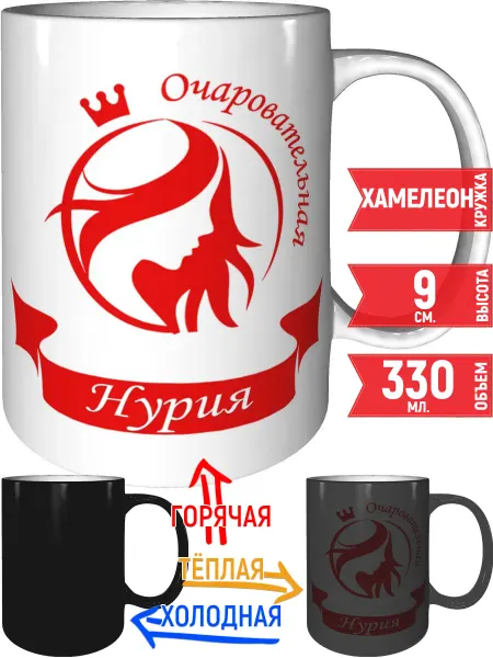 Grand cadeaux Кружка очаровательная Нурия - хамелеон