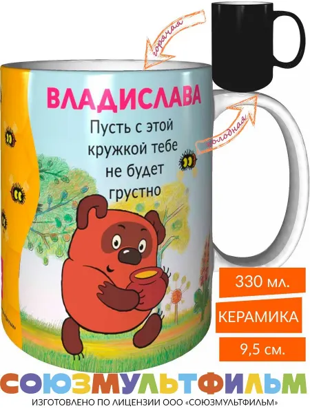 MadePrint Кружка Владислава пусть не будет грустно - хамелеон