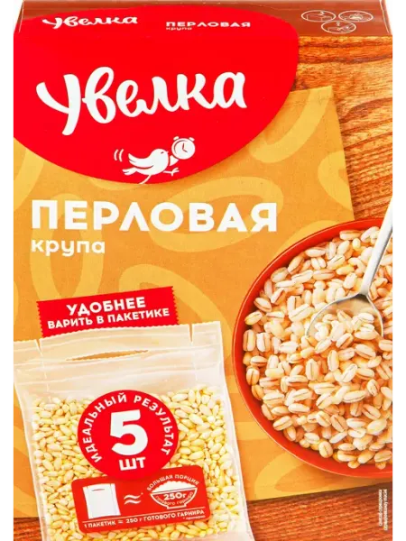 Увелка Крупа перловая в пакетиках, 5х80г, 5шт