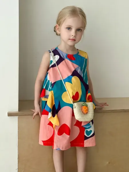Q kids Детское хлопковое летнее платье на бретелях