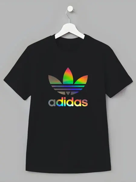 Nuobi Kids Детская Футболка Adidas Радужный Логотип Минимализм Спорт