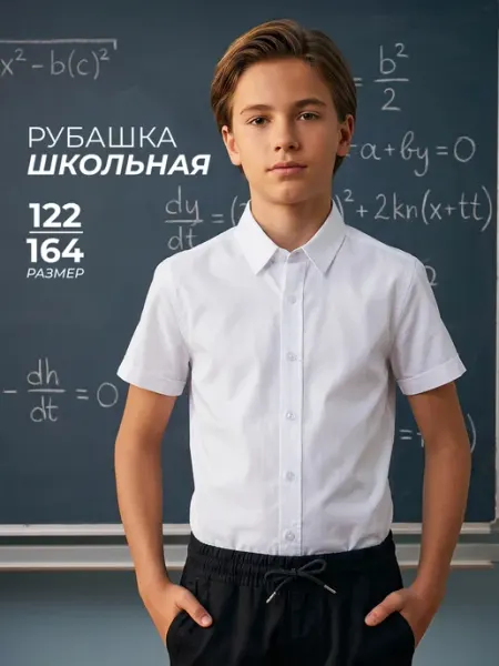 Daniele Patrici Рубашка с коротким рукавом школьная для мальчиков