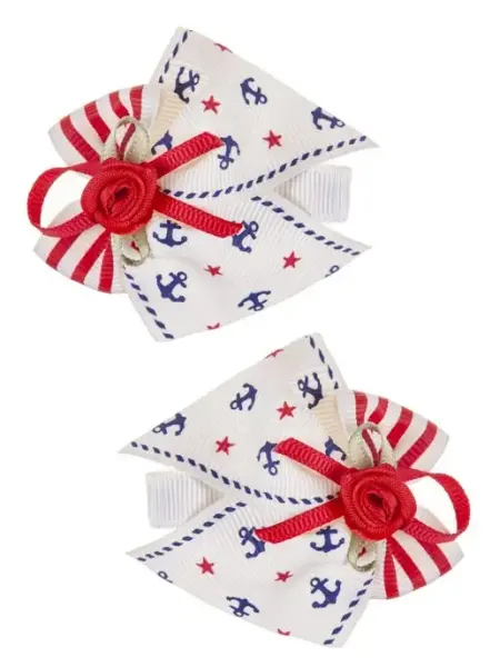 Baby's joy Бантики на заколке в морском стиле 2 шт