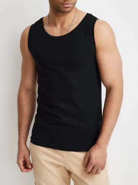 Torae Black Майка спортивная без рукавов для фитнеса для бега борцовка