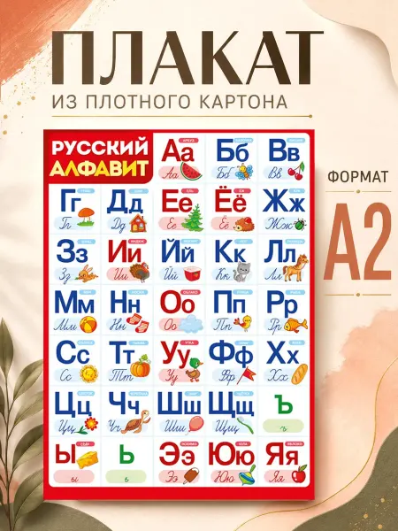 ТМ Империя поздравлений Обучающий плакат алфавит по русскому языку для школы А2