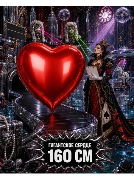 Дон Баллон Воздушный шар огромное сердце гигант ультра большое