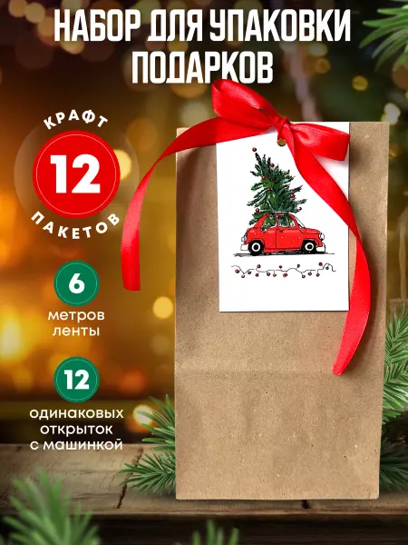 Особый случай Новогодние пакеты с открытками для упаковки подарков