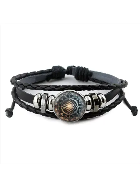 Runes&Gems Кожаный браслет Космическая геометрия