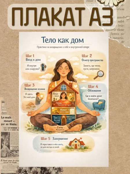Плакат-практика «Тело как дом» А3