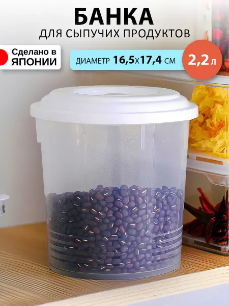 Sanada Контейнер для еды и сыпучих банка 2,2 л Д16,5х17,4см
