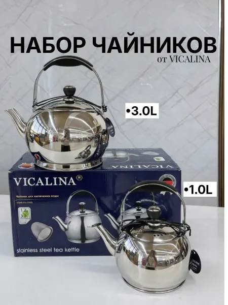 Набор чайников от VICALINA-AA08G объемом 1.0л и 3.0л