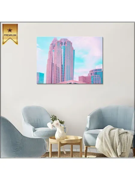 Classic Art Картина на холсте розово-голубое здание 20х30