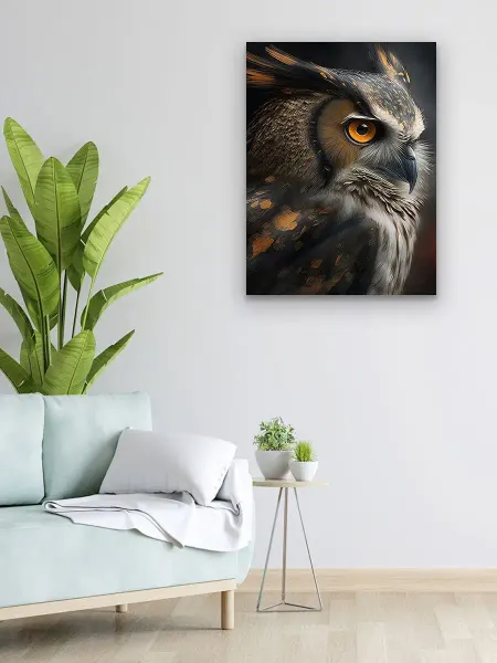 Мастерская кARTин Картина 60х80 см Филин Птица