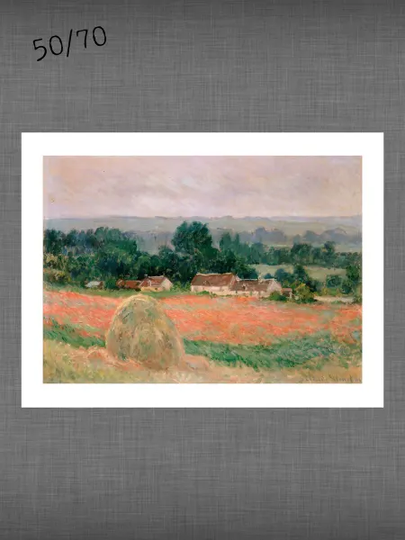 Past_today "Стог сена в Живерни", Моне (искусст.полотно, 50х70 см)