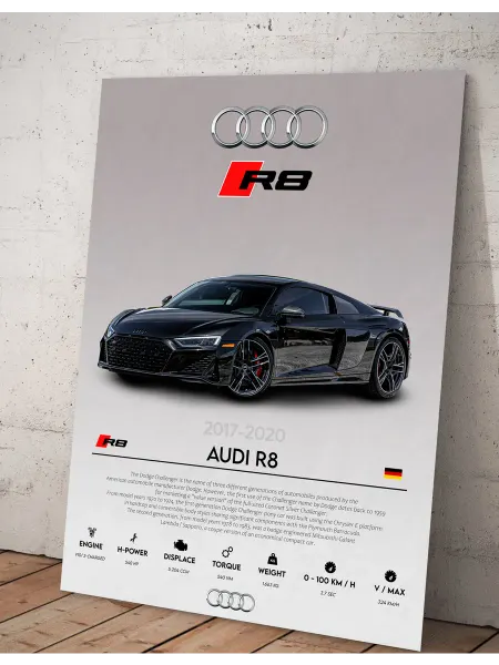 A.R.I Постер на стену Audi R8 A3 без рамки