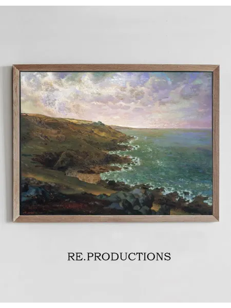 Re.productions Постер Les falaises de Gréville - Jean-François Millet