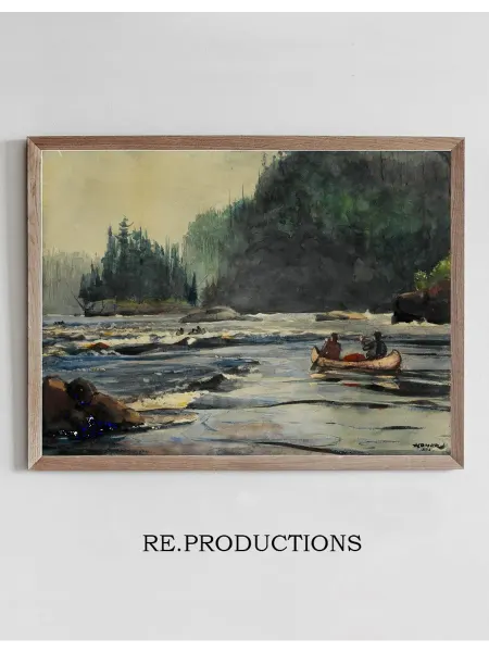 Re.productions Постер In the Rapids - Winslow Homer