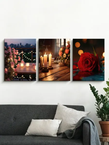 Karolina Paint Картины на холсте 3 шт Романтика розы