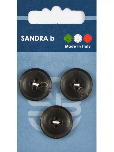 Sandra B Пуговицы 20,5 мм, 4 отв, пластик, 3 шт, темно-коричневый