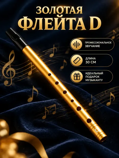 Music Life Флейта - D, золотая