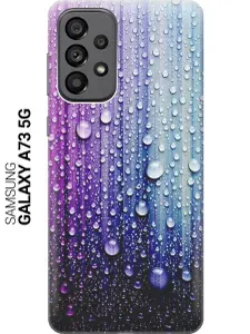 Силиконовый чехол на Samsung Galaxy A73 5G / Самсунг А73 5Г с принтом "Капли на голубом"