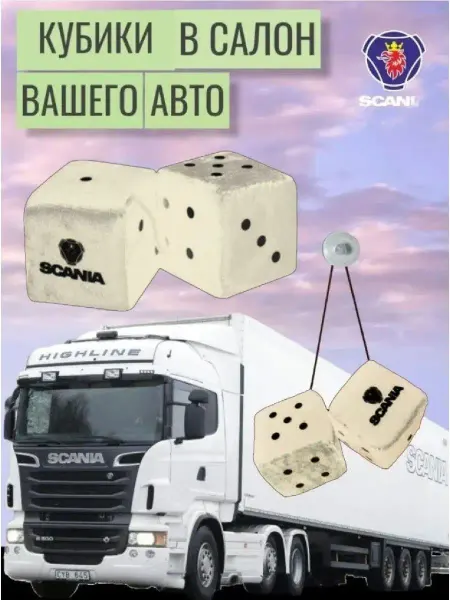LogoAuto Кубики в салон СКАНИЯ 8х8 см
