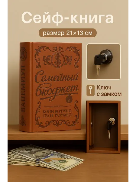 Сималенд Сейф-книга шкатулка для денег и ключей