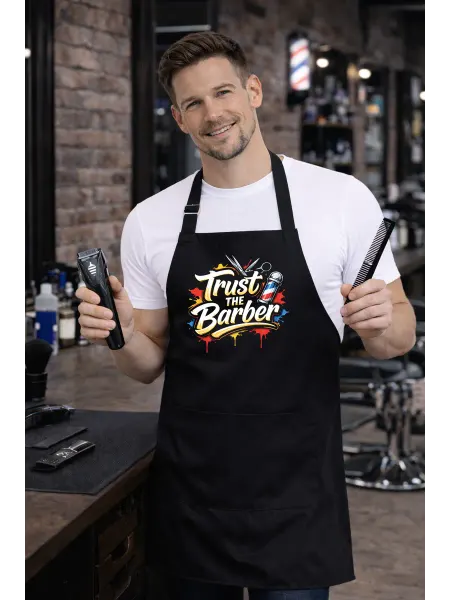 Фартук парикмахерский с принтом Trust the barber