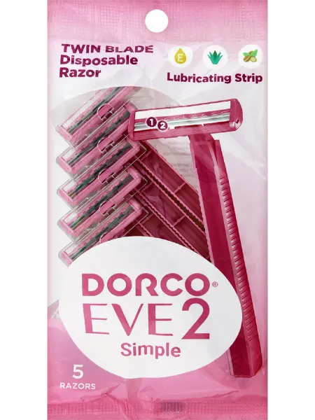 DORCO Станок бритвенный 5шт фиксирующая головка с 2 лезвиями