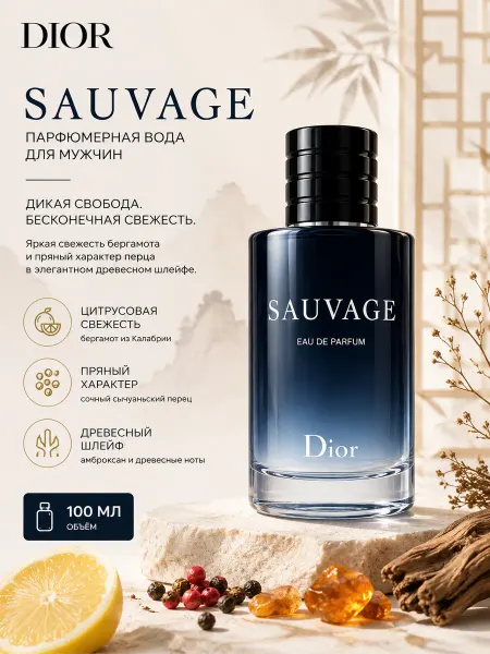Dior Парфюмерная вода мужская EDP 100 мл стойкая спрей шлейф