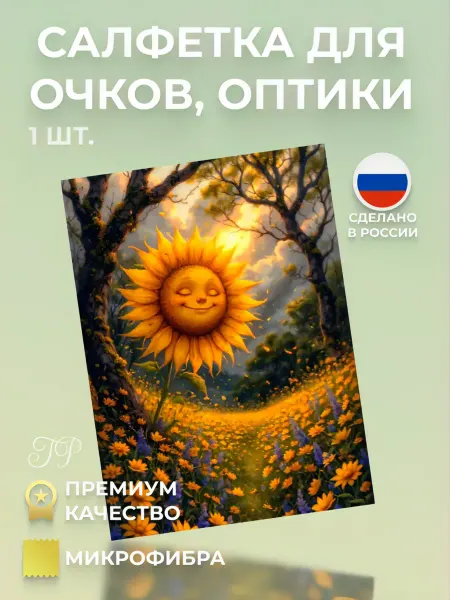 ДОБРЫЕ СМЫСЛЫ Салфетка для очков микрофибра, рисунок, 17х12 см