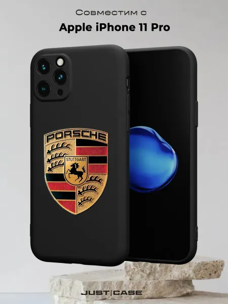 Принт-бутик Чехол на iPhone 11 Pro с принтом Логотип Porsche
