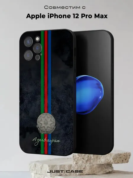 Принт-бутик Чехол на iPhone 12 Pro Max с принтом Флаг Азербайджана