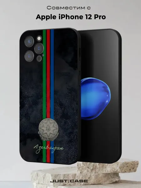 Принт-бутик Чехол на iPhone 12 Pro с принтом Флаг Азербайджана