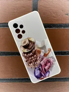 Чехол бежевый с принтом на Samsung Galaxy A52 / A52 5G ( самсунг А52 / а52 5G )