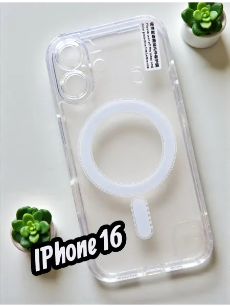 ELNAZ COVER Чехол на iphone 16 прозрачный с MagSafe