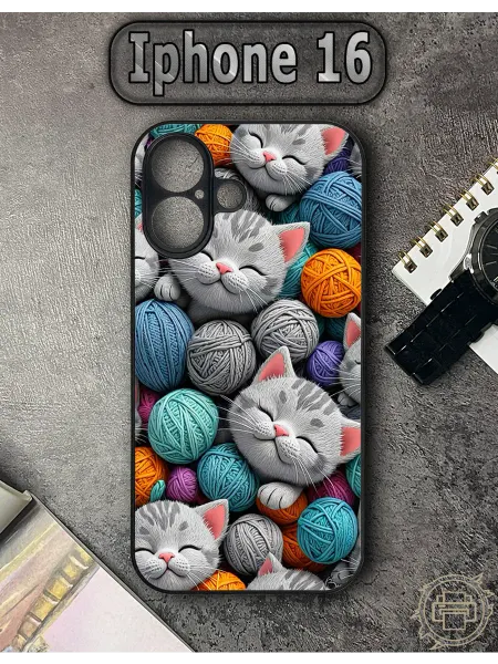 TypoPrint Чехол на iPhone 16 с принтом Котик