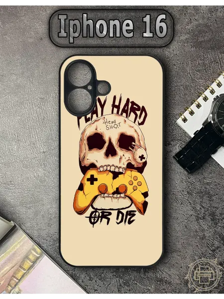 TypoPrint Чехол на iPhone 16 с принтом Череп