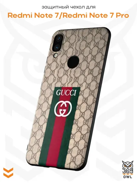 OWL369 Чехол на Xiaomi Redmi Note 7 с принтом в стиле Gucci