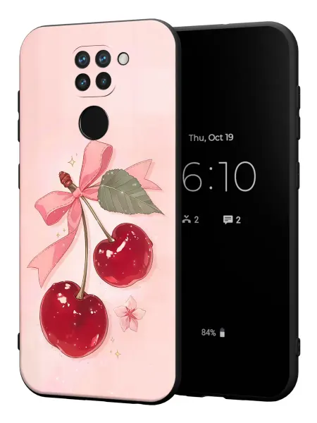 PBl store Чехол на Xiaomi Redmi Note 9 с принтом Вишенки
