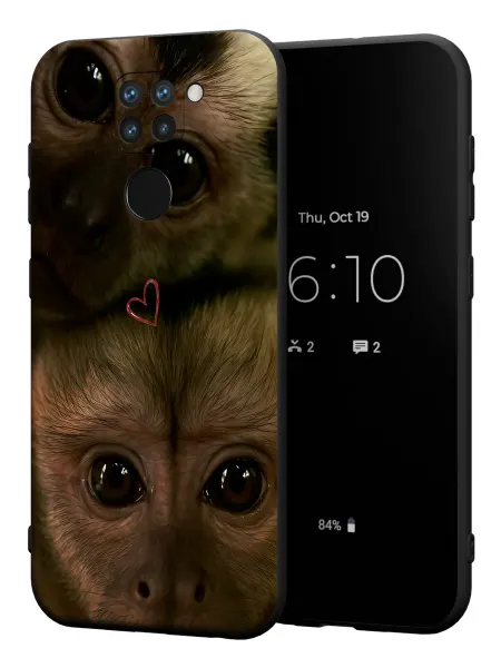 PBl store Чехол на Xiaomi Redmi Note 9 с принтом Обезьянки