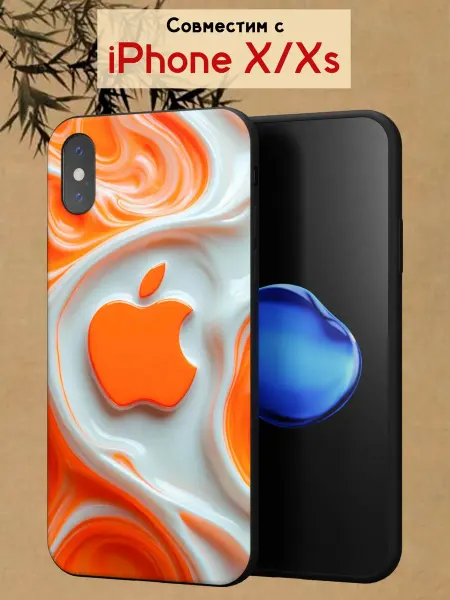 МобиСтиль Чехол на iPhone X и XS с принтом Apple