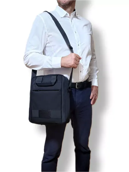 Leather Goods SV Сумка мужская тканевая вертикальная а4 большая для работы