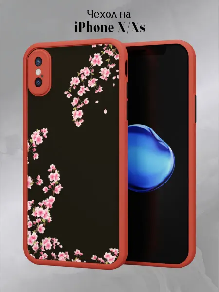 Slow Hold Чехол бампер на iPhone X и XS с сакурой