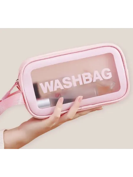Washbag розовая косметичка полиэстер